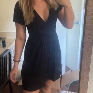 Forever 21 Black a line v neck skater dress